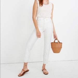 Madewell Classic Straight Jean in Tile White size 26